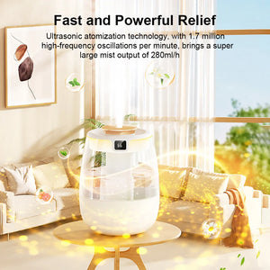 Large Capacity Air Humidifier Dual Spray Cool Mist Quiet Desktop Home Office