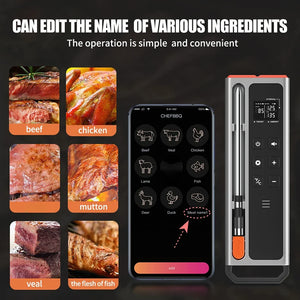 Smart Bluetooth Meat Thermometer Wireless Digital BBQ Grill Oven Air Fryer