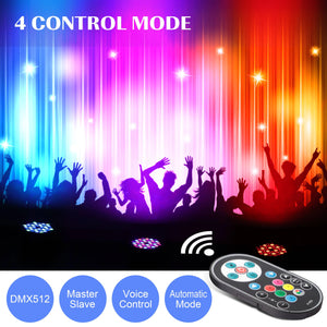 RGB Par Lights 36LED Stage Lighting – DMX512 Uplights for DJ, Party, Wedding Events