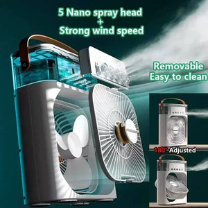 Portable Air Cooler Fan 3-in-1 600ML 3-Speed USB Powered