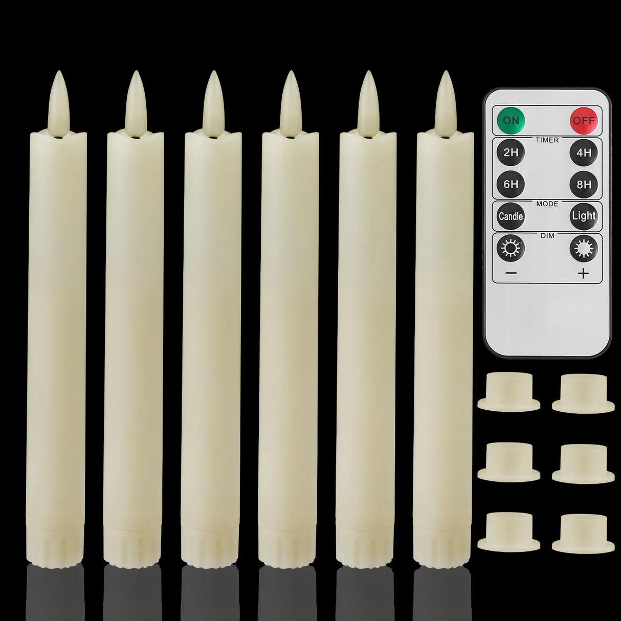 Flameless LED Taper Candles with Remote Flickering Battery Operated Set