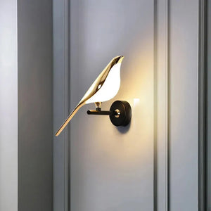 Nordic Golden Bird LED Wall Lamp Bedroom Bedside Living Room Bar Decorative Sconce