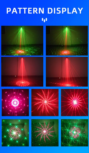 DJ Party Light Mini Projector with 60 Patterns LED Disco Stage Lamp Remote for Events