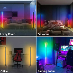 Smart RGB Corner Floor Lamp LED Music Sync App Control Ambient Lighting for Home
