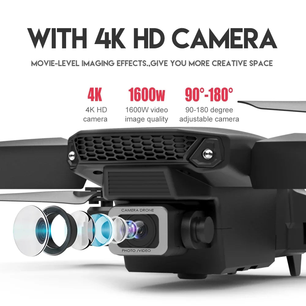 4K WiFi FPV Drone Foldable Quadcopter HD Camera Altitude Hold RC