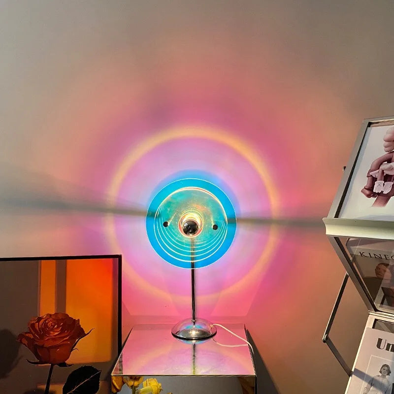 Sunset Projection Lamp Rainbow LED Night Light USB Photography Wall Decor