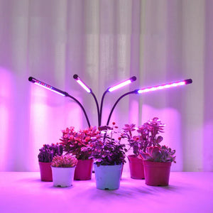 Clip On LED Grow Light Full Spectrum USB Timer Dimmable 1–4 Head Plant Lamp