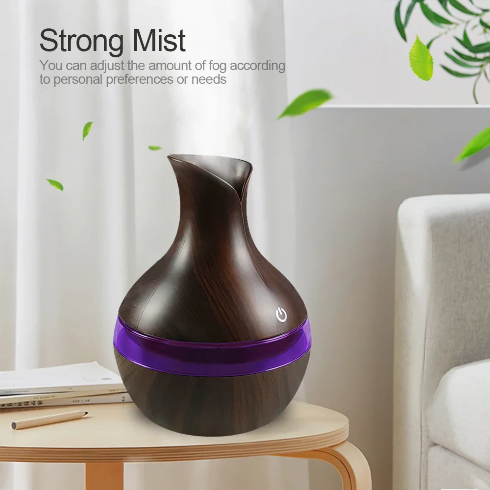 Aromatherapy Diffuser 300ml Cool Mist Humidifier 7-Color LED USB Rechargeable