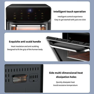 12L Large Air Fryer Oven 360° Convection Oil Free with Viewing Window