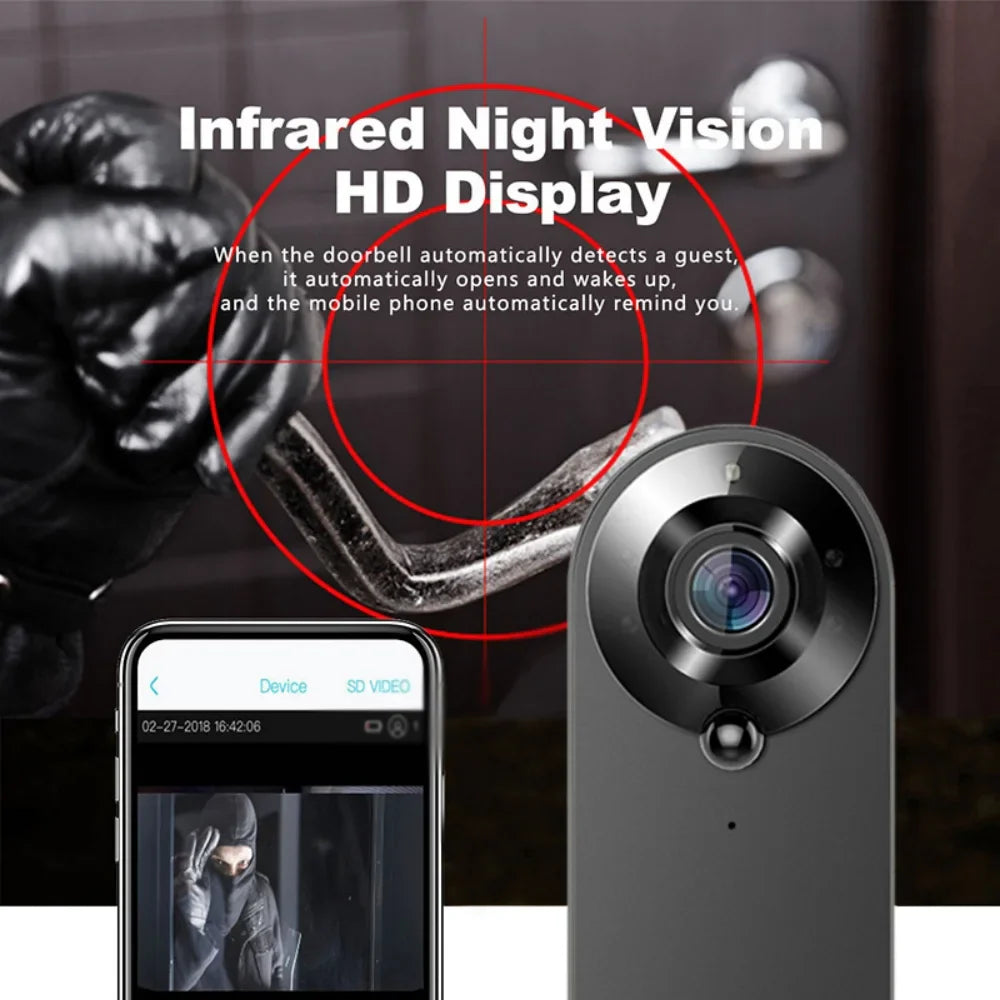 1080P Smart Video Doorbell WiFi Camera PIR Motion Detection Two Way Audio