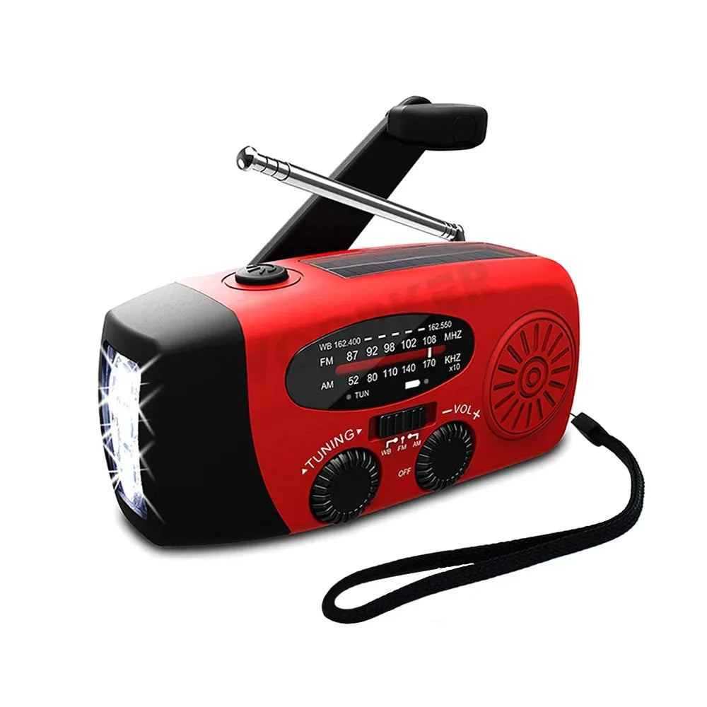 Emergency NOAA Weather Radio Solar Hand Crank 10000mAh Power Bank SOS