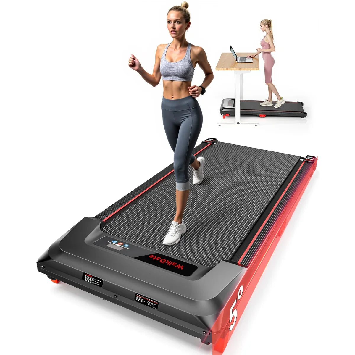 Folding Electric Treadmill Walking Pad 2.5HP 8km/h Wide Belt Remote LCD Home
