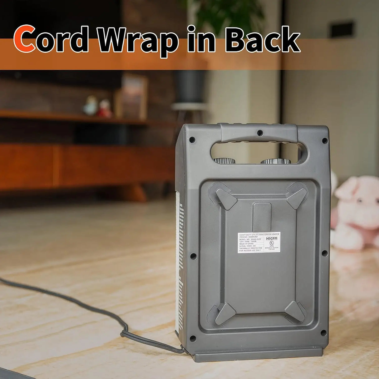 1500W Electric Space Heater – Utility Heater 5120 BTU with Thermostat Control