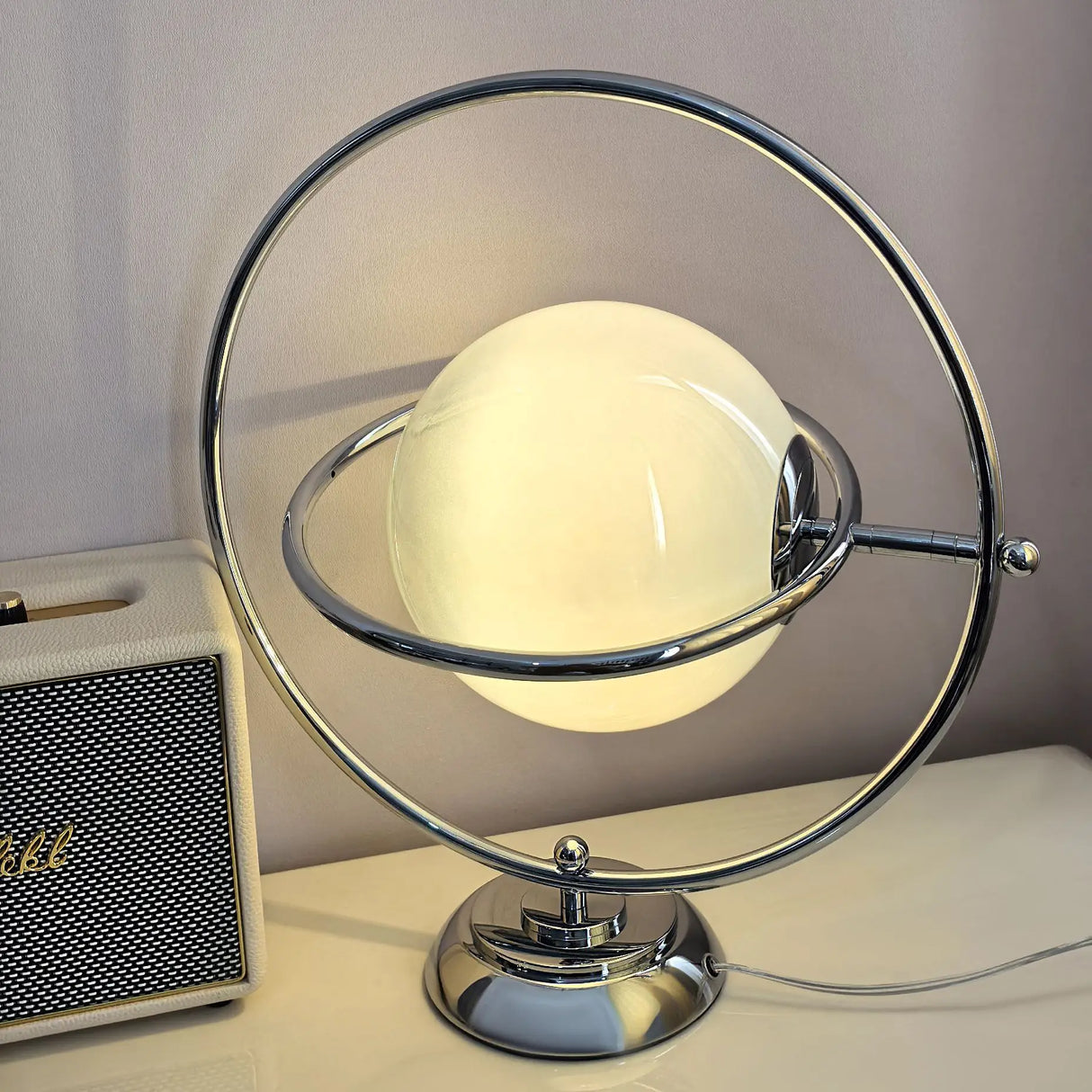 Minimalist Planet Desk Lamp Bauhaus Moon Glass Bedside Light Modern Home Decor