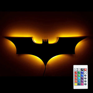 Modern Wooden Wall Lamp Remote 16-Color LED Decorative Night Light 2M Cable