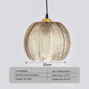 Modern Glass Pendant Light – Green Leaf Hanging Lamp for Bedroom & Living Room