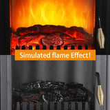 22" Freestanding Electric Fireplace Infrared Heater with Remote & Overheat Protection