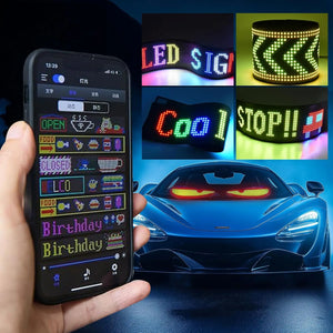 Programmable Scrolling LED Sign – Flexible Devil Eyes Light for Car & Store Display