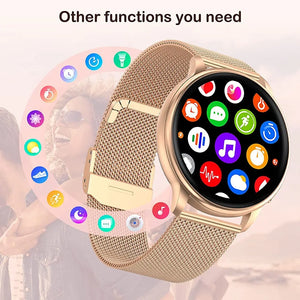 Bluetooth Smart Watch for Women with Fitness Tracker, Custom Dial & Health Monitor