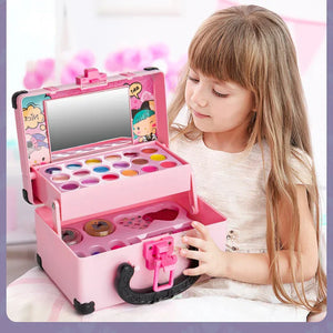 Kids Princess Makeup Kit Washable Non Toxic Cosmetic Set with Case