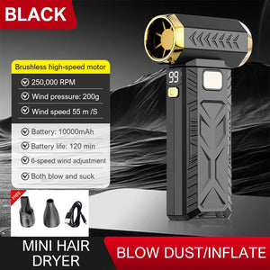110000RPM Electric Air Duster Cordless Compressed Air Blower Mini Turbo Cleaner