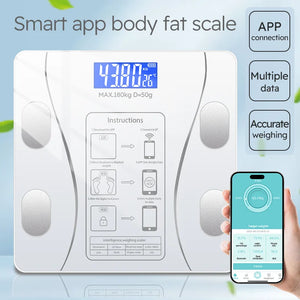 Smart Bluetooth Digital Scale – LED Display with App Sync and Rechargeable Battery