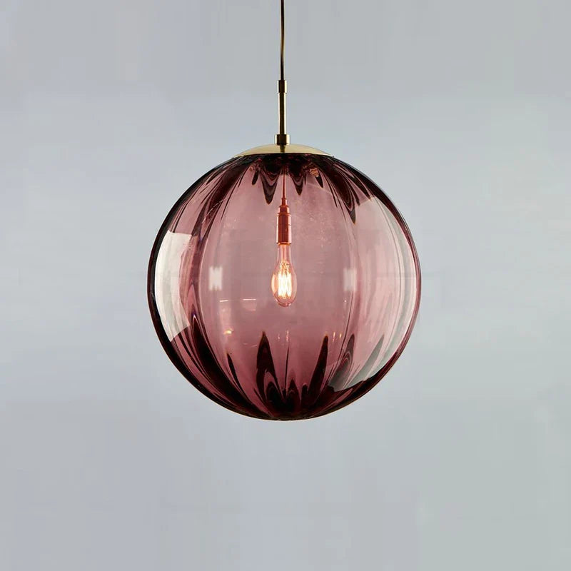 Modern LED Glass Ball Pendant Light Nordic Hanging Lamp for Bedroom Dining Bar