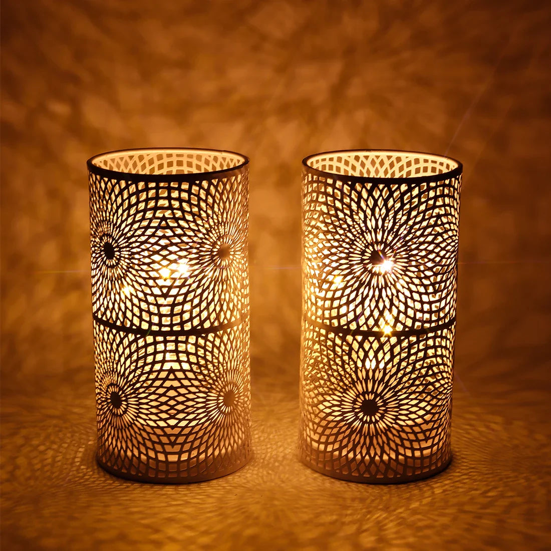 2Pcs Battery LED Table Lamps – Modern Cylinder Cordless Lights for Home & Wedding