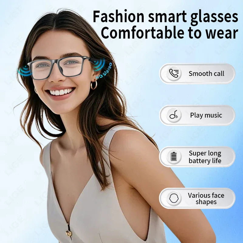 Bluetooth Smart Glasses Anti UV Sunglasses Wireless Call Headphones Outdoor