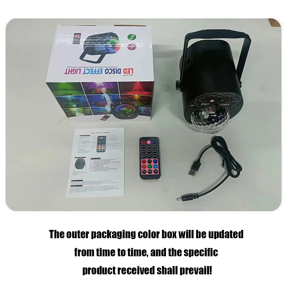 3-in-1 DJ Disco Party Light Sound Activated Strobe Pattern Projector Lamp