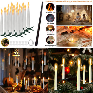 Floating LED Candles with Remote – Flameless Flickering Taper Candles for Decor