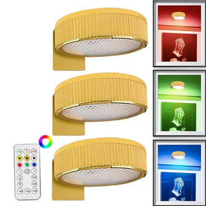 3 Pack Remote Control Picture Lights Battery Powered Dimmable Art Display Lamps