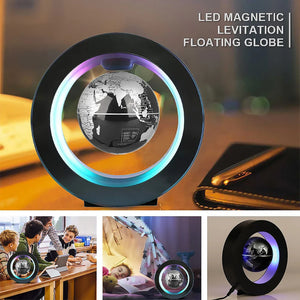 Floating Levitating Globe Lamp LED Magnetic Rotating World Map Bedside Desk Light