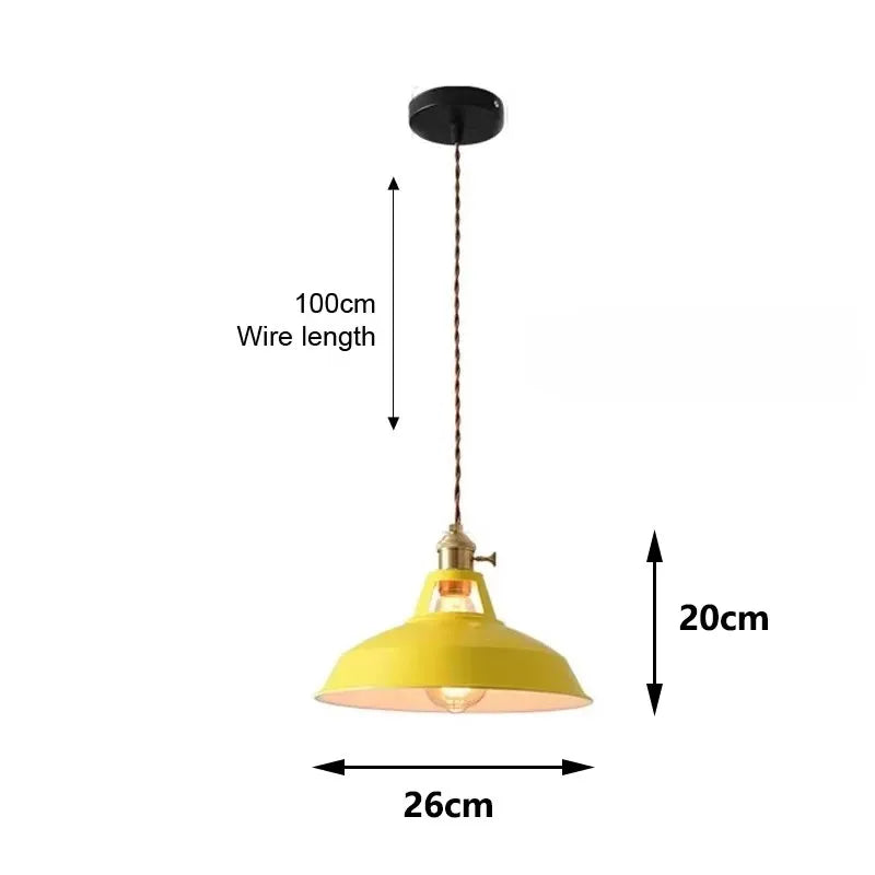 26cm LED Pendant Light 7-Color Dimmable with Scandinavian Wood Decor