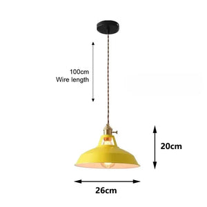 26cm LED Pendant Light 7-Color Dimmable with Scandinavian Wood Decor