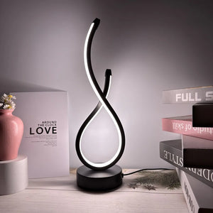 Spiral LED Night Light Dimmable Desk Lamp 3-Color Reading Bedside Bedroom Decor