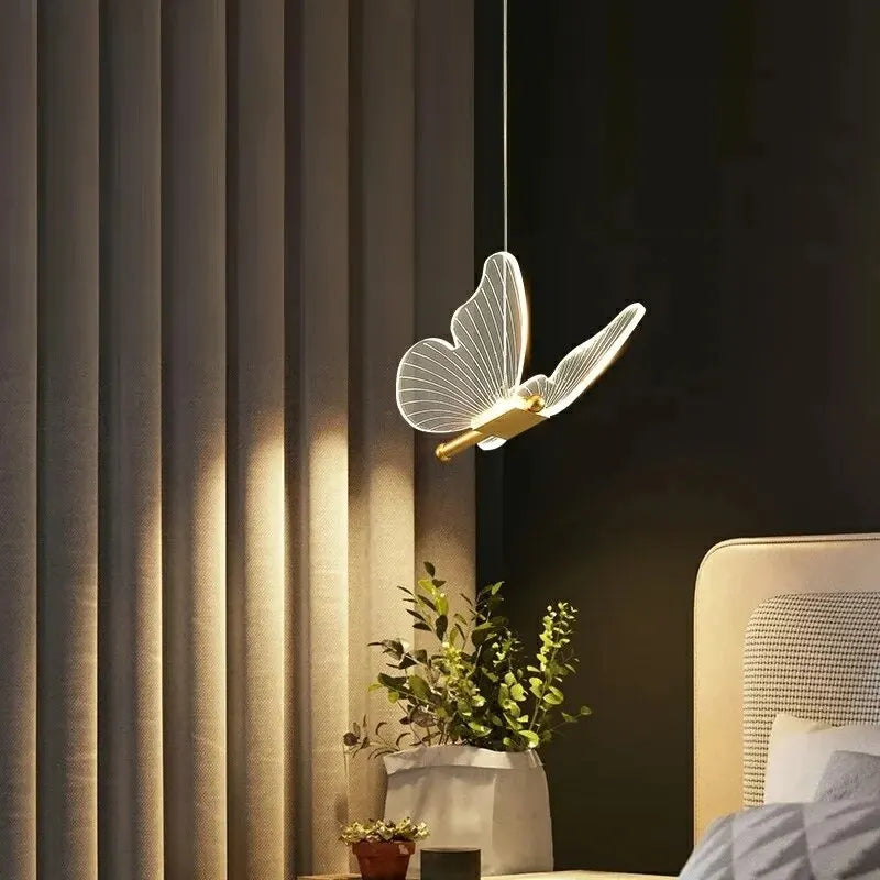 Moktan Sabai Nordic Butterfly LED Pendant Lamp – Modern Bedroom Ceiling Light