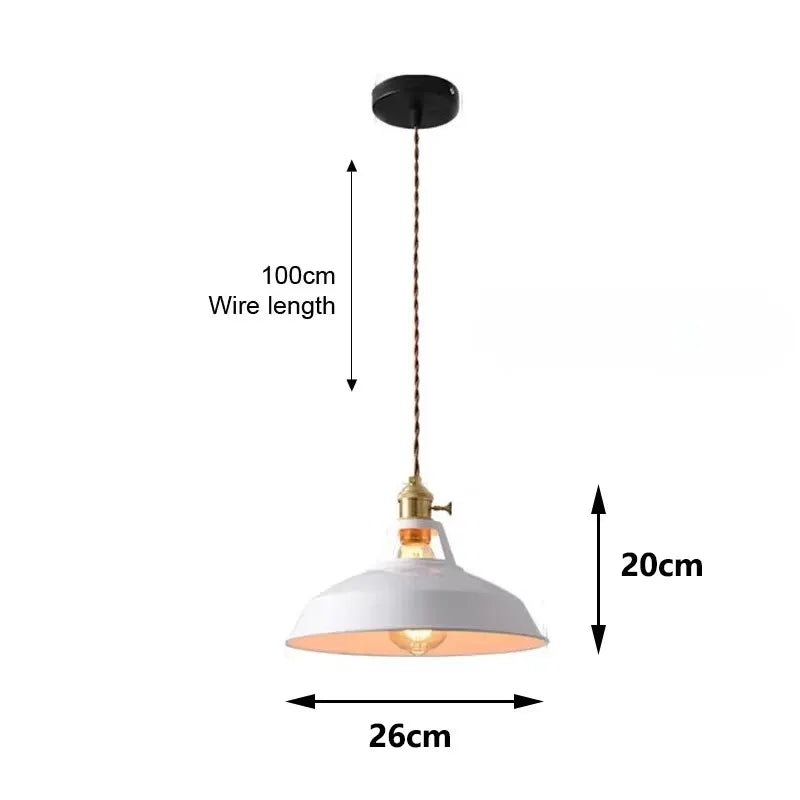 26cm LED Pendant Light 7-Color Dimmable with Scandinavian Wood Decor