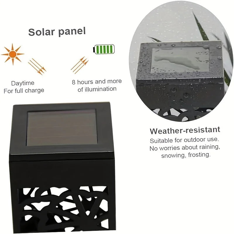 6PCS Solar Garden Stake Lights LED Outdoor Lawn Lamps Waterproof Landscape Decor