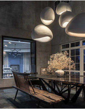 Moktan Sabai Nordic Wabi Sabi LED Chandelier – E27 Pendant Light for Kitchen & Bar