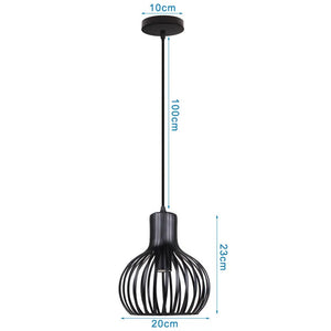 Retro Loft Industrial Pendant Light Wrought Iron Metal Ball E27 Hanging Lamp