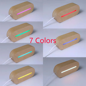 Custom 3D Photo Lamp LED Night Light Wooden Base Personalized Gift