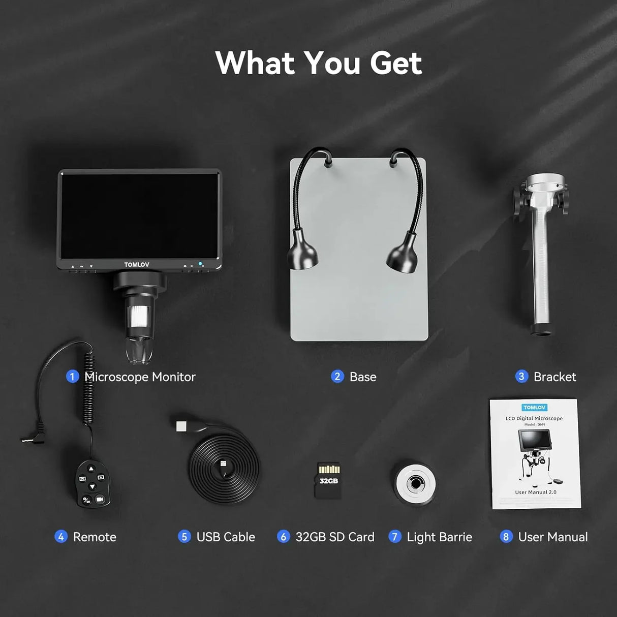 7 Inch LCD Digital Microscope 1200X 1080P Coin Soldering Camera