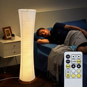 3 Color LED Floor Lamp Dimmable Adjustable Paper Shade for Bedroom Living Room
