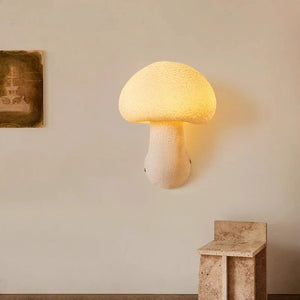 Wabi Sabi Mushroom Wall Sconce French Cream LED Bedroom Living Room Lamp