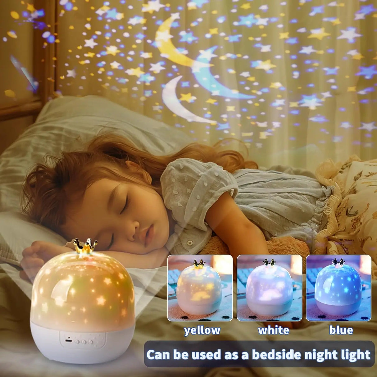 Kids Night Light Projector Star Galaxy 15-Film Rotating Bedroom Gift Lamp
