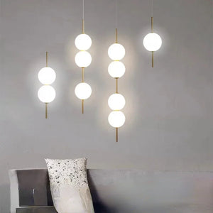 Glass Ball Pendant Light Modern LED Hanging Lamp Bedroom Bedside Ceiling Decor