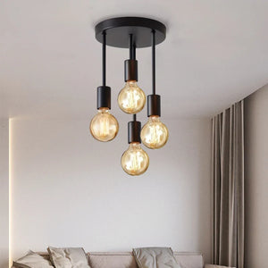 Black Modern 4 Light E27 Ceiling Fixture Bedroom Kitchen Hallway Chandelier
