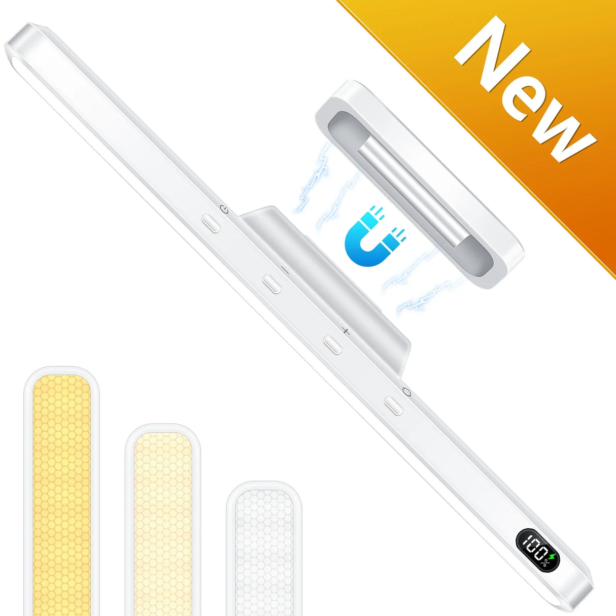 Rechargeable Dimmable Night Light – 3 Color LED Makeup & Under Cabinet Lamp