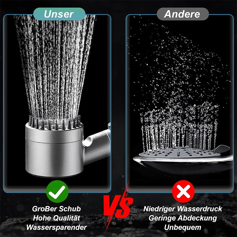 High Pressure Handheld Shower Head 3 Modes Filter Spa Spray with ON/OFF Water Save